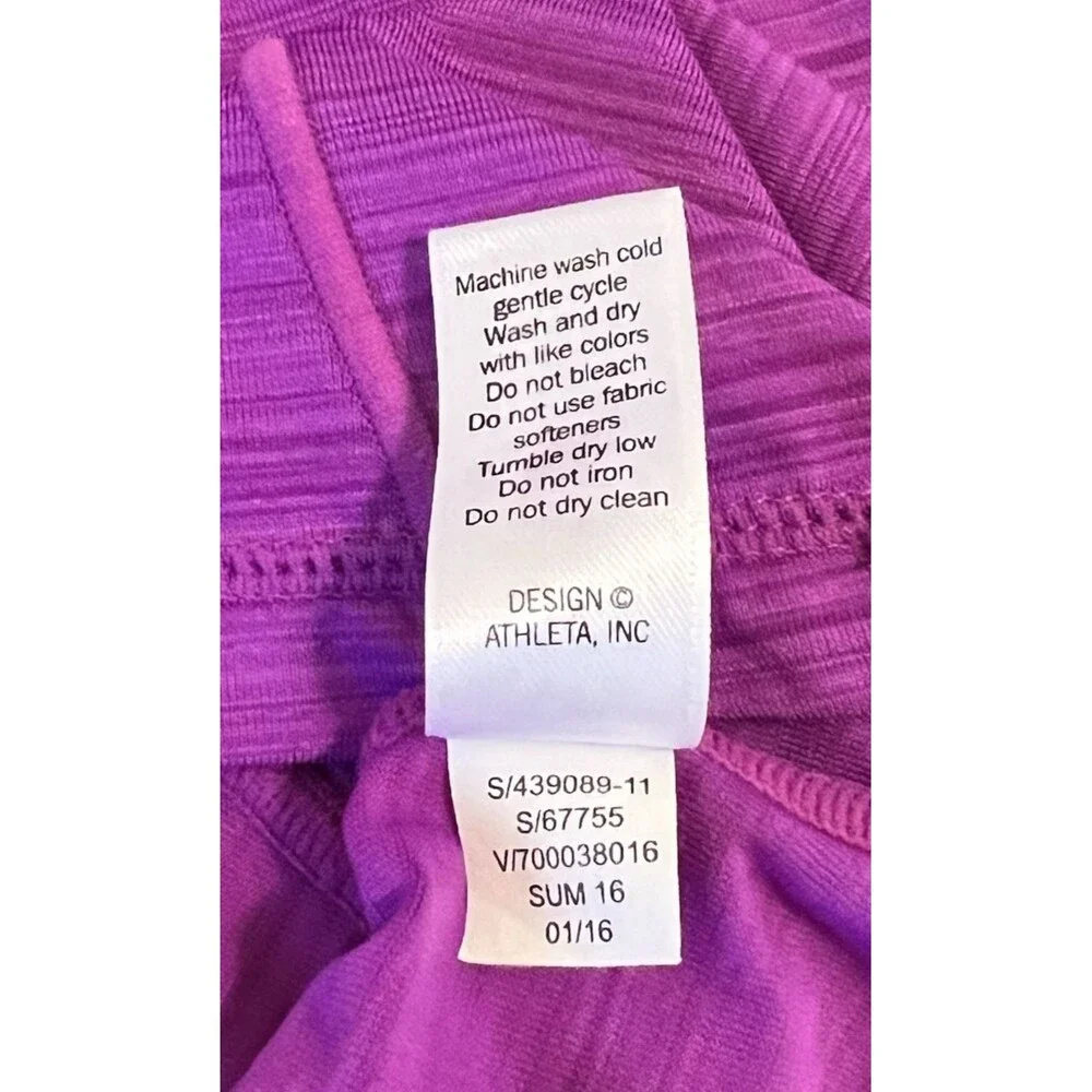 ATHLETA Jazzy Purple Pacifica UPF Tee 2 Fitted Wicking Stretch Surf 1/4 Zip XS/S - Picture 5 of 5